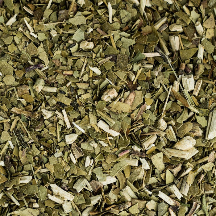 yerba mate leaves close up